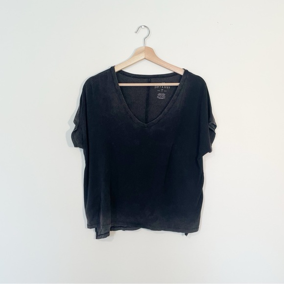 American Eagle Outfitters Tops - American Eagle Outfitters Soft & Sexy Acid Wash Black V-Neck Tee Shirt